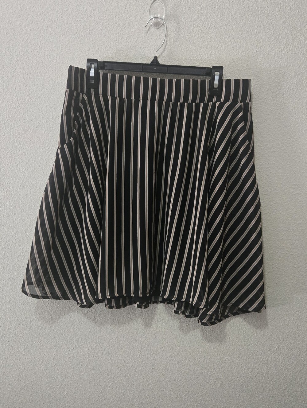 Torrid Black Skater Skirt with White Pinstripes